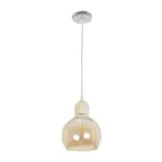 GLOBOSTAR® LUCREZIA 999-0143 Μοντέρνο Κρεμαστό Φωτιστικό Οροφής με Ντουί 1 x E27 AC 220-240V IP20 - Μελί - Μ18 x Π18 x Υ24cm - Image 3