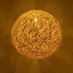 GLOBOSTAR® OCEANA 999-0155 Boho Κρεμαστό Φωτιστικό Οροφής με Ντουί 1 x E27 AC 220-240V IP20 - Μπεζ & Χρυσό - Μ60 x Π60 x Υ60cm - Image 2