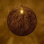 GLOBOSTAR® OCEANA 999-0156 Boho Κρεμαστό Φωτιστικό Οροφής με Ντουί 1 x E27 AC 220-240V IP20 - Καφέ - Μ60 x Π60 x Υ60cm - Image 2