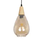 GLOBOSTAR® NOAH 999-0185 Μοντέρνο Κρεμαστό Φωτιστικό Οροφής με Ντουί 1 x E27 AC 220-240V IP20 - Μελί & Μπεζ - Μ16 x Π16 x Υ32cm - Image 4