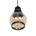 GLOBOSTAR® OLIVER 999-0186 Vintage Κρεμαστό Φωτιστικό Οροφής με Ντουί 1 x E27 AC 220-240V IP20 - Μελί & Μαύρο - Μ16 x Π16 x Υ25cm - Image 5