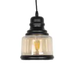 GLOBOSTAR® OLIVER 999-0187 Vintage Κρεμαστό Φωτιστικό Οροφής με Ντουί 1 x E27 AC 220-240V IP20 - Μελί & Μαύρο - Μ15 x Π15 x Υ21.5cm - Image 4