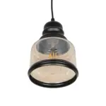 GLOBOSTAR® OLIVER 999-0187 Vintage Κρεμαστό Φωτιστικό Οροφής με Ντουί 1 x E27 AC 220-240V IP20 - Μελί & Μαύρο - Μ15 x Π15 x Υ21.5cm - Image 5