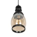 GLOBOSTAR® OLIVER 999-0188 Vintage Κρεμαστό Φωτιστικό Οροφής με Ντουί 1 x E27 AC 220-240V IP20 - Μελί & Μαύρο - Μ14 x Π14 x Υ30cm - Image 5