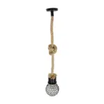 GLOBOSTAR® URBAN 999-0191 Vintage Κρεμαστό Φωτιστικό Οροφής με Ντουί 1 x E27 AC 220-240V IP20 - Μαύρο & Μπεζ - Μ15 x Π15 x Υ80cm - Image 5