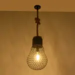 GLOBOSTAR® URBAN 999-0192 Vintage Κρεμαστό Φωτιστικό Οροφής με Ντουί 1 x E27 AC 220-240V IP20 - Μαύρο & Μπεζ - Μ28 x Π28 x Υ80cm - Image 2