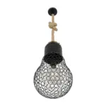 GLOBOSTAR® URBAN 999-0192 Vintage Κρεμαστό Φωτιστικό Οροφής με Ντουί 1 x E27 AC 220-240V IP20 - Μαύρο & Μπεζ - Μ28 x Π28 x Υ80cm - Image 4