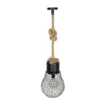 GLOBOSTAR® URBAN 999-0192 Vintage Κρεμαστό Φωτιστικό Οροφής με Ντουί 1 x E27 AC 220-240V IP20 - Μαύρο & Μπεζ - Μ28 x Π28 x Υ80cm - Image 5