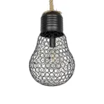 GLOBOSTAR® URBAN 999-0192 Vintage Κρεμαστό Φωτιστικό Οροφής με Ντουί 1 x E27 AC 220-240V IP20 - Μαύρο & Μπεζ - Μ28 x Π28 x Υ80cm - Image 6