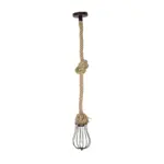 GLOBOSTAR® CAMBER 999-0200 Vintage Κρεμαστό Φωτιστικό Οροφής με Ντουί 1 x E27 AC 220-240V IP20 - Χάλκινο & Μπεζ - Μ12 x Π12 x Υ80cm - Image 2