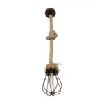 GLOBOSTAR® CAMBER 999-0200 Vintage Κρεμαστό Φωτιστικό Οροφής με Ντουί 1 x E27 AC 220-240V IP20 - Χάλκινο & Μπεζ - Μ12 x Π12 x Υ80cm - Image 3