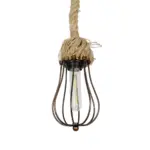 GLOBOSTAR® CAMBER 999-0200 Vintage Κρεμαστό Φωτιστικό Οροφής με Ντουί 1 x E27 AC 220-240V IP20 - Χάλκινο & Μπεζ - Μ12 x Π12 x Υ80cm - Image 5