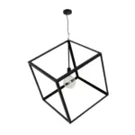 GLOBOSTAR® CUBE 999-0215 Μοντέρνο Κρεμαστό Φωτιστικό Οροφής με Ντουί 1 x E27 AC 220-240V IP20 - Μαύρο - Μ70 x Π70 x Υ87cm - Image 3
