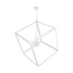 GLOBOSTAR® CUBE 999-0217 Μοντέρνο Κρεμαστό Φωτιστικό Οροφής με Ντουί 1 x E27 AC 220-240V IP20 - Λευκό - Μ70 x Π70 x Y87cm - Image 3