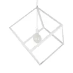GLOBOSTAR® CUBE 999-0217 Μοντέρνο Κρεμαστό Φωτιστικό Οροφής με Ντουί 1 x E27 AC 220-240V IP20 - Λευκό - Μ70 x Π70 x Y87cm - Image 4
