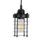 GLOBOSTAR® DARSEY 999-0227 Vintage Κρεμαστό Φωτιστικό Οροφής με Ντουί 1 x E27 AC 220-240V IP20 - Μαύρο - Μ10 x Π10 x Υ19cm - Image 4
