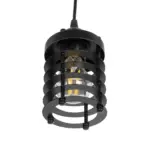 GLOBOSTAR® DARSEY 999-0227 Vintage Κρεμαστό Φωτιστικό Οροφής με Ντουί 1 x E27 AC 220-240V IP20 - Μαύρο - Μ10 x Π10 x Υ19cm - Image 5