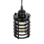 GLOBOSTAR® DARSEY 999-0227 Vintage Κρεμαστό Φωτιστικό Οροφής με Ντουί 1 x E27 AC 220-240V IP20 - Μαύρο - Μ10 x Π10 x Υ19cm - Image 6