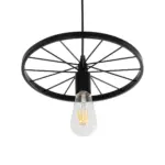 GLOBOSTAR® CASTOR 999-0228 Vintage Κρεμαστό Φωτιστικό Οροφής με Ντουί 1 x E27 AC 220-240V IP20 - Μαύρο - Μ30 x Π30 x Υ11cm - Image 4