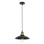 GLOBOSTAR® MARGI 999-0229 Vintage Κρεμαστό Φωτιστικό Οροφής με Ντουί 1 x E27 AC 220-240V IP20 - Μαύρο & Χρυσό - Μ26 x Π26 x Υ14cm - Image 3