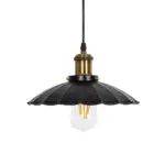 GLOBOSTAR® MARGI 999-0229 Vintage Κρεμαστό Φωτιστικό Οροφής με Ντουί 1 x E27 AC 220-240V IP20 - Μαύρο & Χρυσό - Μ26 x Π26 x Υ14cm - Image 4