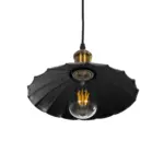 GLOBOSTAR® MARGI 999-0229 Vintage Κρεμαστό Φωτιστικό Οροφής με Ντουί 1 x E27 AC 220-240V IP20 - Μαύρο & Χρυσό - Μ26 x Π26 x Υ14cm - Image 5