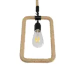 GLOBOSTAR® MALVERN 999-0234 Vintage Κρεμαστό Φωτιστικό Οροφής με Ντουί 1 x E27 AC 220-240V IP20 - Μαύρο & Μπεζ - Μ18.5 x Π4 x Υ41.5cm - Image 5