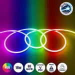 GloboStar® 999-0245 NEOVALE 120° Degree Neon Flex Epistar LED SMD 5050 1m 18W/m 60LED/m 1260lm/m 120° DC 230V Αδιάβροχη IP68 RGB Dimmable Μ100 x Π2.6 x Υ1.7cm