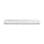 GLOBOSTAR® VIGAS 999-0250 Γραμμικό Βιομηχανικό Φωτιστικό Σκαφάκι Tri-Proof με Μεταλλικά Clips για 2 x Λάμπες T8 G13 90cm Τύπου Φθορίου LED Τροφοδοσίας Ενός Άκρου 120° AC 220-240V Αδιάβροχο IP65 - Γκρι με Διάφανο Κάλυμμα Πλαστικό PC - Μ100 x Π15 x Υ10cm - Image 3