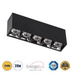 GLOBOSTAR® LUMINAR 60329 Downlight Σποτ LED 20W 2700lm 36° AC 220-240V IP20 Θερμό Λευκό 2700K - Osram SMD Chip & TÜV SÜD Driver - Μαύρο Ματ - Μ19.5 x Π4.2 x Υ6.6cm - 5 Χρόνια Εγγύηση - Image 2