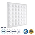GLOBOSTAR® ZEUS 60968 Χωνευτό Panel Οροφής 60x60 με Anti Glare Reflector LED 48W 7440lm 120° CRI≥85Ra UGR<19 AC 220-240V IP20 Ψυχρό Λευκό 6000K - Lumileds SMD Chip & TÜV SÜD Driver - Λευκό Γαλακτερό - Μ60 x Π60 x Υ3.3cm / Q56 x 56cm - 5 Χρόνια Εγγύηση - Image 2