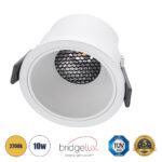 GLOBOSTAR® PLUTO-M 60255 Χωνευτό Downlight Σποτ με Honeycomb Anti Glare Reflector LED 10W 1250lm 38° AC 220-240V IP20 Θερμό Λευκό 2700K - Bridgelux COB Chip & TÜV SÜD Driver - Λευκό Ματ - Μ8.4 x Π8.4 x Υ5.9cm / Q7.5cm - 5 Χρόνια Εγγύηση - Image 2
