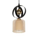 GLOBOSTAR® ZENIA 201-0134 Vintage Κρεμαστό Φωτιστικό Οροφής με Ντουί 1 x E27 AC 220-240V IP20 - Μαύρο - Μ16 x Π16 x Υ70cm