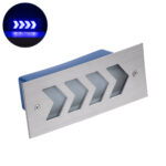 GloboStar® WALLLIGHT-ARINA 90673 Χωνευτό Φωτιστικό Τοίχου LED 6W 600lm 120° DC 24V Αδιάβροχο IP67 Μ17 x Π7 x Υ5.5cm Μπλε - Ανοξείδωτο Ατσάλι - 3 Years Warranty - Image 2