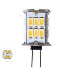 GLOBOSTAR® G4BACK 76136 Λάμπα G4 LED 6W 600lm 320° DC 12-24V IP20 Θερμό Λευκό 2700K Dimmable - Sanan SMD Chip - Back Pin - Μ1.9 x Π1.9 x Υ3.7cm - 2 Χρόνια Εγγύηση - Image 2