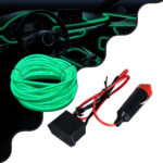 GLOBOSTAR® ELWIRE 82209 Κιτ Διακοσμητικού Φωτισμού Αυτοκινήτου LED 1.2W 84lm 360° DC 12V Αδιάβροχο IP65 Πράσινο - Μ300 x Π1 x Υ0.3cm - 1 Χρόνο Εγγύηση - Image 2