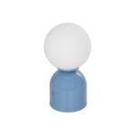 GLOBOSTAR® MAGIC 204-0133 Μοντέρνο Επιτραπέζιο Φωτιστικό Πορτατίφ με Ντουί 1 x E14 AC 220-240V IP20 - Μπλε & Λευκό - Μ15 x Π15 x Υ28cm - Image 2