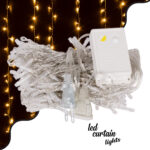 85800 Διακοσμητική Κουρτίνα 3 x 2 Μέτρα με Controller 8 Προγραμμάτων Φωτισμού - Επεκτεινόμενη 240 LED 6W AC 230V με Διάφανο Καλώδιο & Πρίζα Schuko IP20 Θερμό Λευκό 3000K Μ3 x Υ2m - Image 2