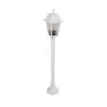 GloboStar® SOLME 203-0222 Vintage Επιδαπέδιο Φωτιστικό Κολωνάκι Κήπου Μονόφωτο 1 x E27 IP44 Λευκό & Διάφανο Πλαστικό - Μ22 x Π22 x Υ100cm - Image 2