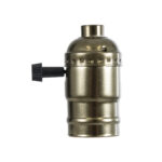 GLOBOSTAR® LAMPHOLDER 78964 Ντουί E27 με Διακόπτη On/Off IP20 Μπρούτζινο - Μ5.5 x Π3.6 x Υ7cm - Image 4
