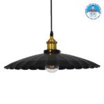 GLOBOSTAR® MARGI 00982 Vintage Κρεμαστό Φωτιστικό Οροφής με Ντουί 1 x E27 AC 220-240V IP20 - Μαύρο & Χρυσό - Μ40 x Π40 x Y15cm