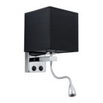 GLOBOSTAR® ELEGANT 01494 Μοντέρνο Φωτιστικό Τοίχου - Απλίκα Ξενοδοχείου Reading Light με Ντουί 1 x E27 LED 3W 270lm 36° AC 220-240V IP20 Θερμό Λευκό 2700K - CREE XPE Chip - Ασημί & Μαύρο - Μ17 x Π21 x Υ43cm - 2 Χρόνια Εγγύηση - Image 2