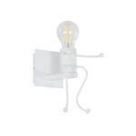 GLOBOSTAR® LITTLEMAN 01389 Μοντέρνο Φωτιστικό Τοίχου - Απλίκα με Ντουί 1 x E27 AC 220-240V IP20 - Λευκό - Μ12 x Π19 x Υ17cm - Image 2