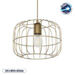 GLOBOSTAR® LUCANA 201-0074 Vintage Κρεμαστό Φωτιστικό Οροφής με Ντουί 1 x E27 AC 220-240V IP20 - Χρυσό - Μ29 x Π29 x Υ23cm