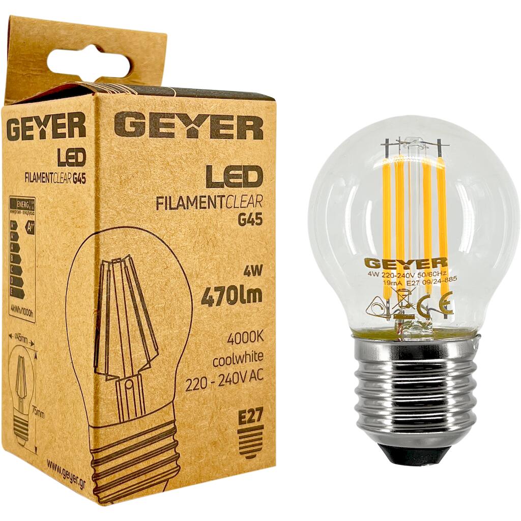 LFGLC274_2 Geyer Λάμπα LED Σφαιρική Filament G45 4W E27 4000K 470lm - Image 1