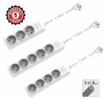 Redpoint ΠΟΛΥΠΡΙΖΟ ΑΣΦΑΛΕΙΑΣ 4 ΘΕΣΕΩΝ ΜΕ ΚΑΛΩΔΙΟ 1.5mt 3x1.5 + ΤΡΥΠΕΣ ΓΙΑ ΕΠΙΤΟΙΧΗ ΤΟΠΟΘΕΤΗΣΗ (Κίνα) - Image 3