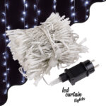 85831 Διακοσμητική Κουρτίνα 6 x 3 Μέτρα με Controller 8 Προγραμμάτων Εναλλαγών Φωτισμού - Επεκτεινόμενη 600 LED 6W AC 230V με Διάφανο Καλώδιο & Πρίζα Schuko Αδιάβροχη IP44 Ψυχρό Λευκό 6000K Μ6 x Υ3m - Image 2