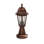 GloboStar® VITRO 203-0195 Vintage Επιδαπέδιο Φωτιστικό Φαναράκι Μονόφωτο 1 x E27 IP44 Χάλκινο & Διάφανο Πλαστικό - Μ17 x Π17 x Υ40cm - Image 2