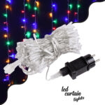 85829 Διακοσμητική Κουρτίνα 3 x 3 Μέτρα με Controller 8 Προγραμμάτων Φωτισμού - Επεκτεινόμενη 300 LED 3.6W AC 230V με Διάφανο Καλώδιο & Πρίζα Schuko Αδιάβροχη IP44 Πολύχρωμο RGB Μ3 x Υ3m - Image 2