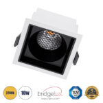 GLOBOSTAR® PLUTO-M 60271 Χωνευτό Downlight Σποτ με Honeycomb Anti Glare Reflector LED 10W 1250lm 38° AC 220-240V IP20 Θερμό Λευκό 2700K - Bridgelux COB Chip & TÜV SÜD Driver - Λευκό & Μαύρο Ματ - Μ8.4 x Π8.4 x Υ5.9cm / Q7.5 x 7.5cm - 5 Χρόνια Εγγύηση - Image 2